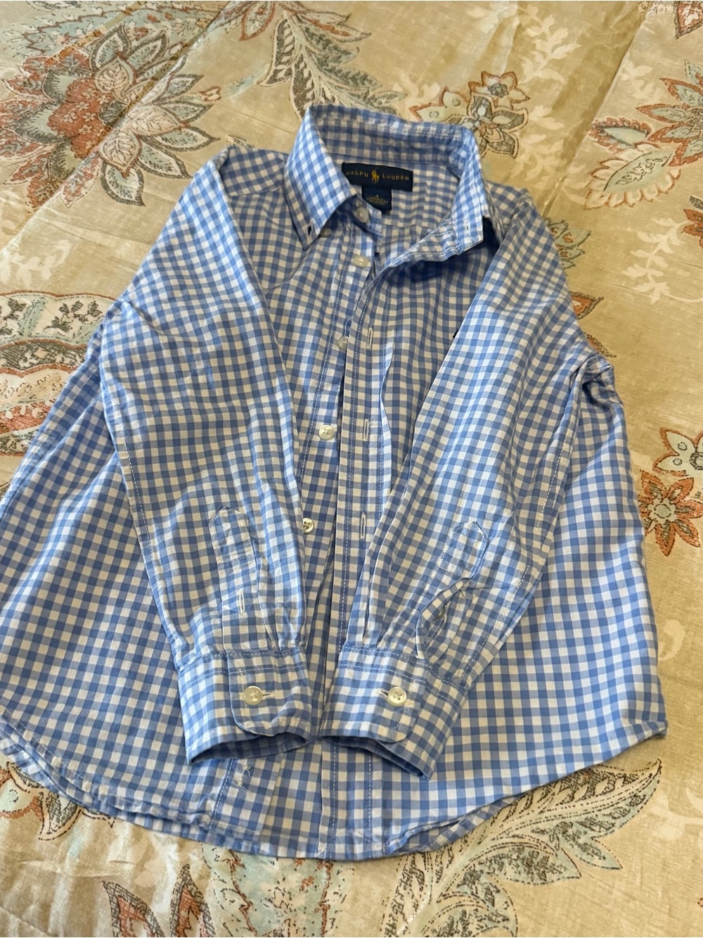 🦋Ralph Lauren Blue Gingham Button-Down Shirt - Men